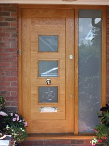 Bespoke front door, frame and glazed side panel